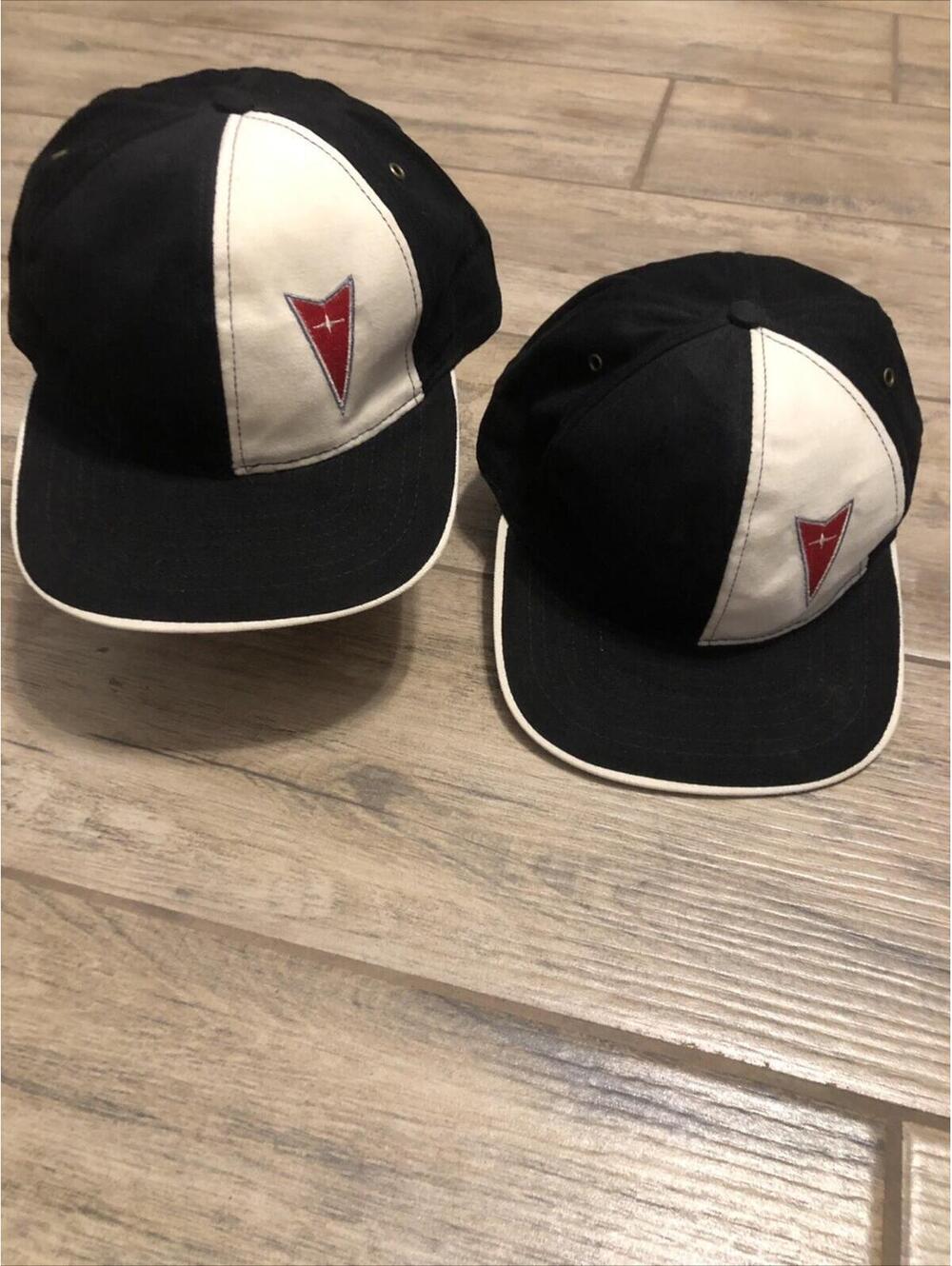 2 Vintage Pontiac Logo‎ Car Auto Hat Cap Strap Back Adult Size. Original Logo